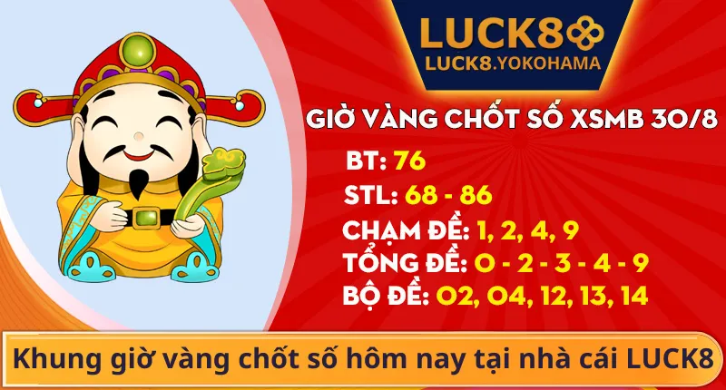 Giờ Vàng Chốt Số Hôm Nay – Bí Kíp Bắt Cầu Lô Vip Tại LUCK8 Khung giờ vàng chốt số hôm nay tại nhà cái LUCK8